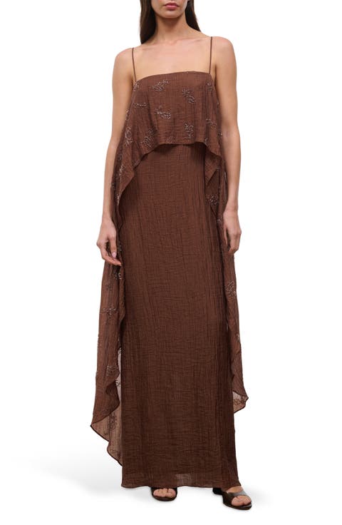 Valencia Crinkle Beaded Dress