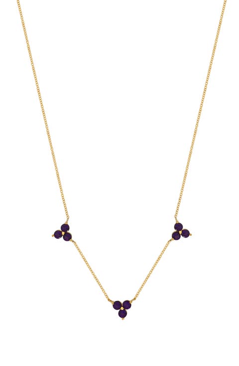 14K Gold Three Station Pendant Necklace