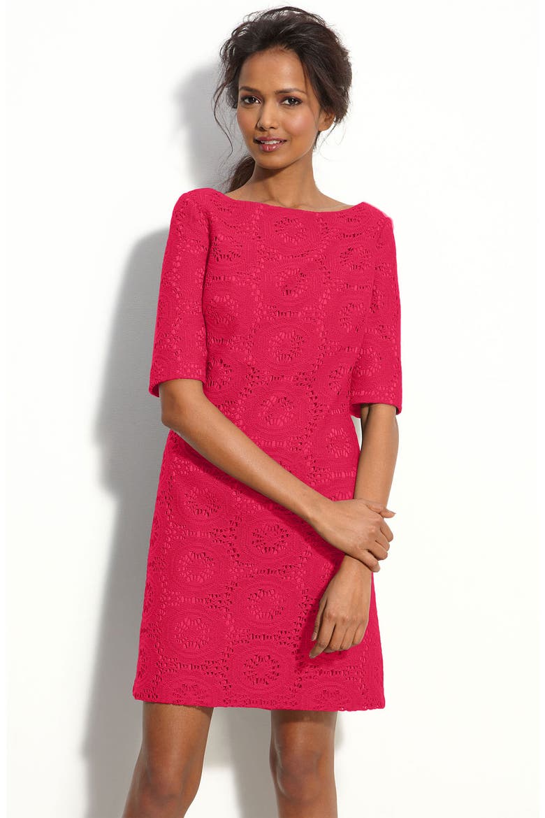 Lace Shift Dress, Main, color, POPPY