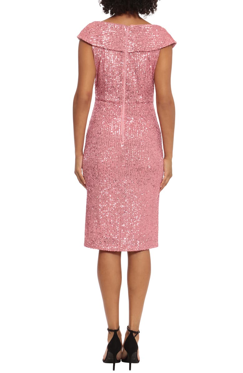 Maggy London Sequin Ruched Cocktail Dress, Alternate, color, 