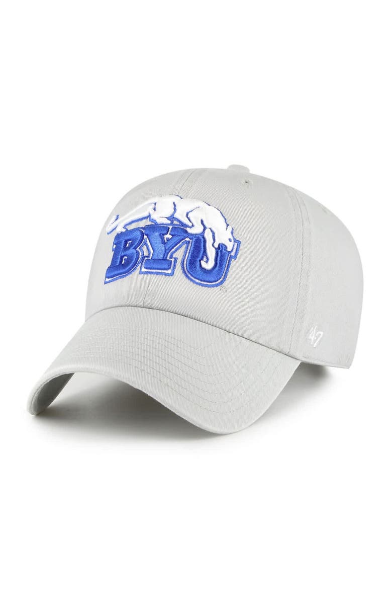 '47 Men's '47 Gray BYU Cougars Vault Clean Up Adjustable Hat, Main, color, 