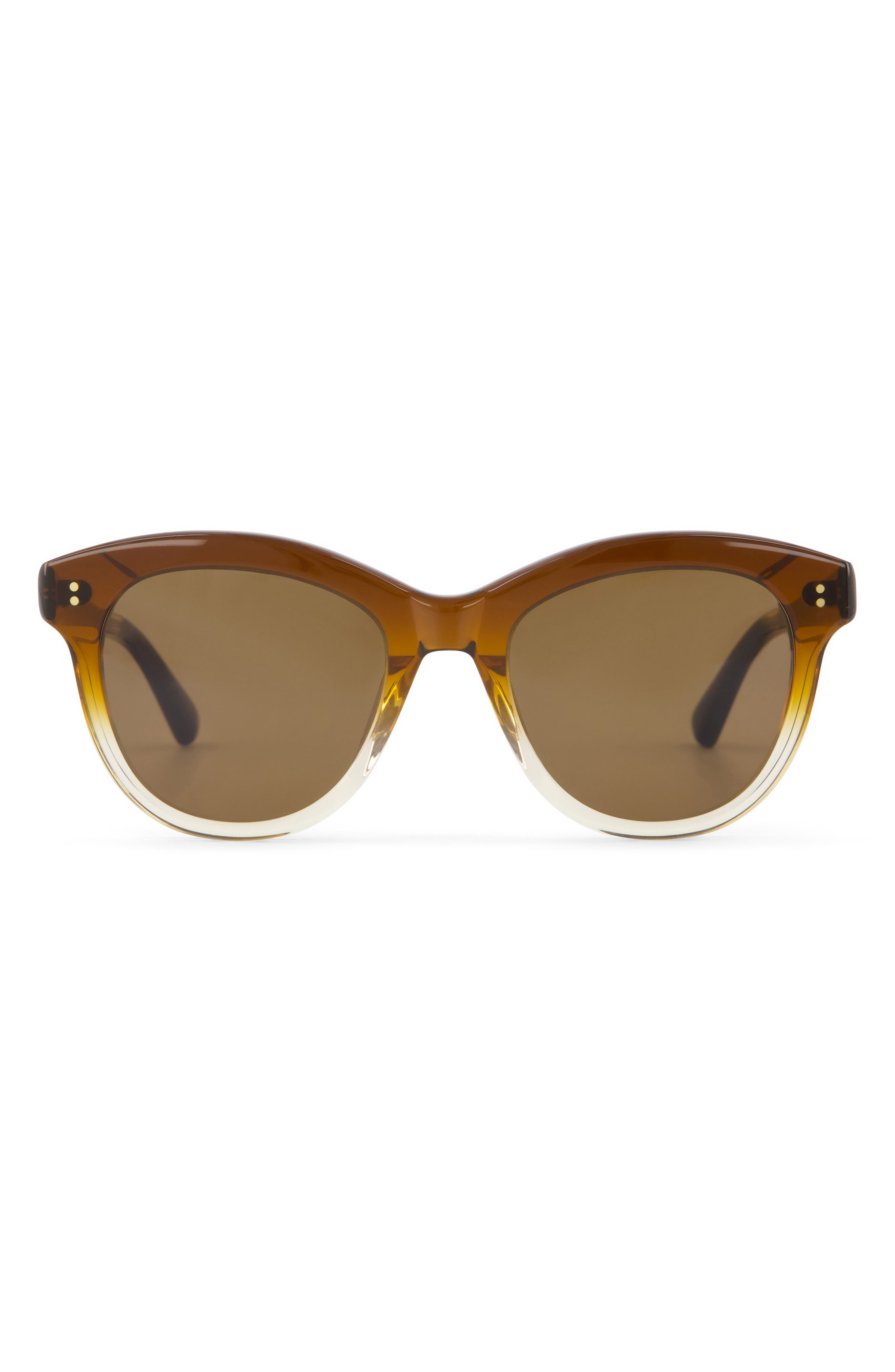 TOMS Gwyneth 52mm Round Sunglasses in Cappuccino Champange Fade 