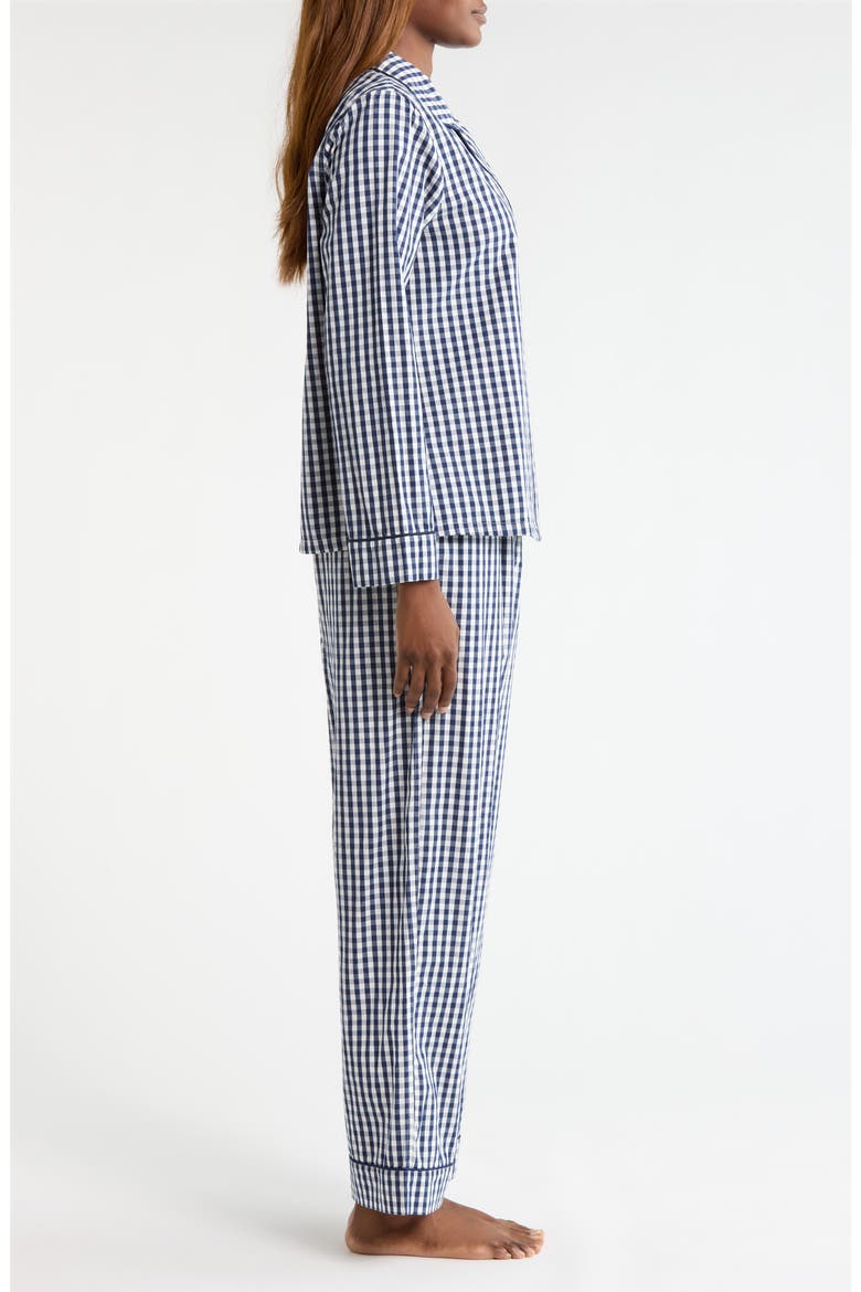 Classic Cotton Pajamas, Alternate, color, NAVY LAURA GINGHAM