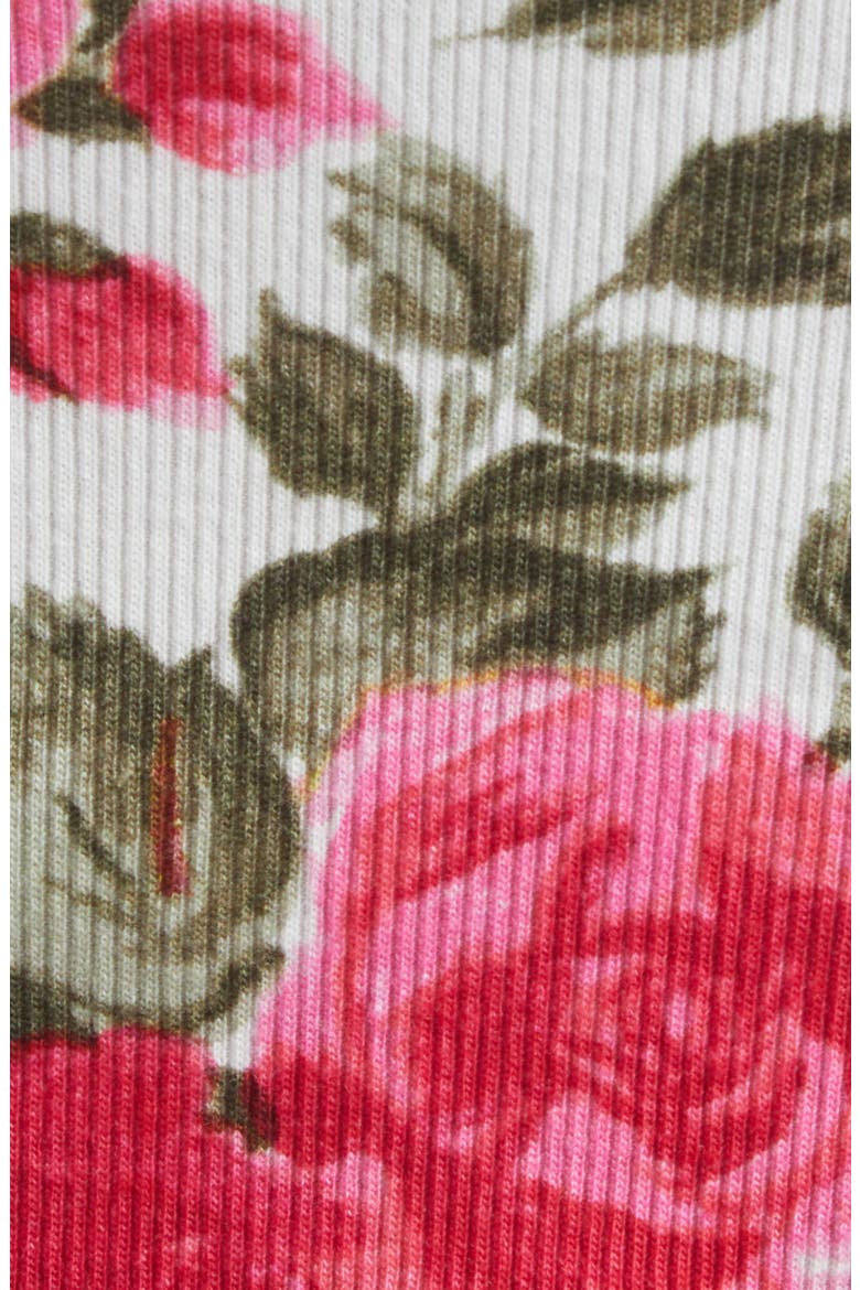 Roses Print Rib Henley Tank, Alternate, color, WHITE - PINK