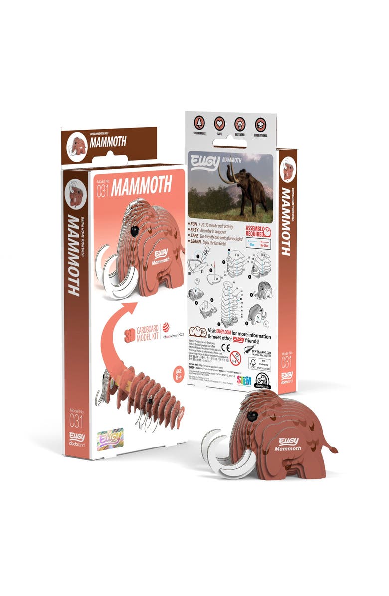 Eugy Puzzles Mammoth 3D Puzzle, Main, color, NO COLOR