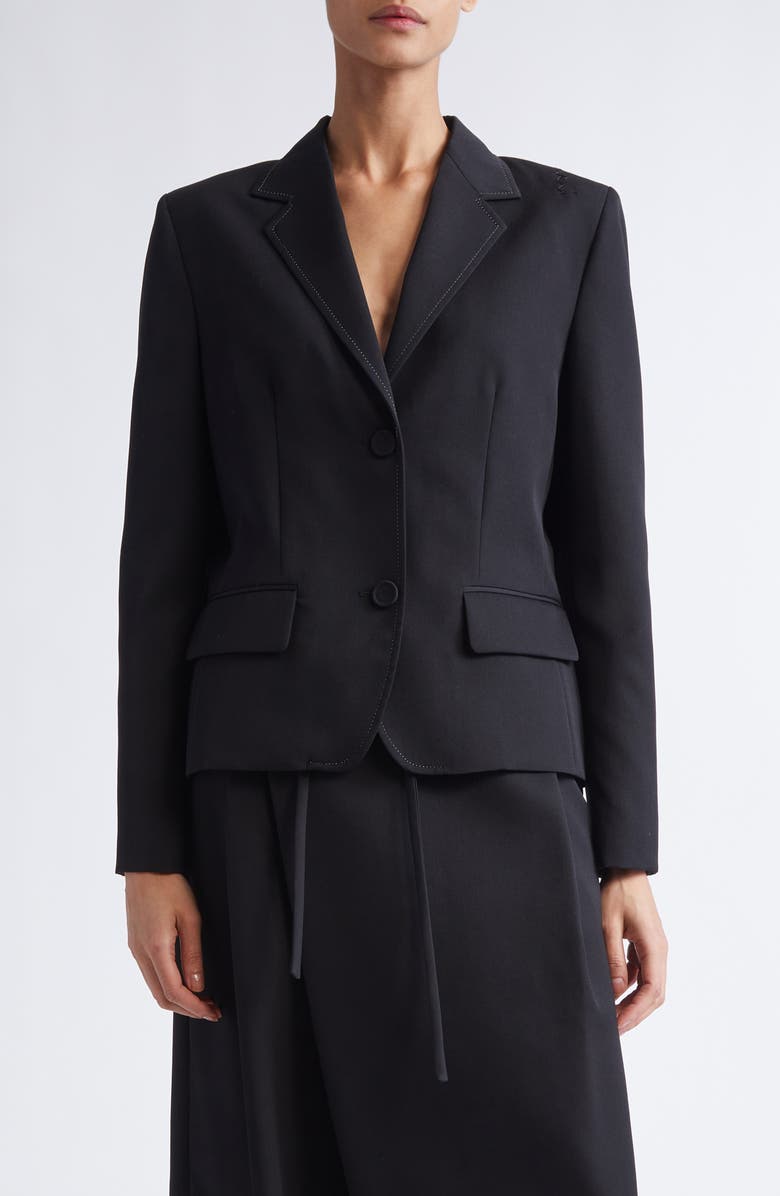 Marni Classic Lined Virgin Wool Jacket with Accentuated Waist, Main, color, Black