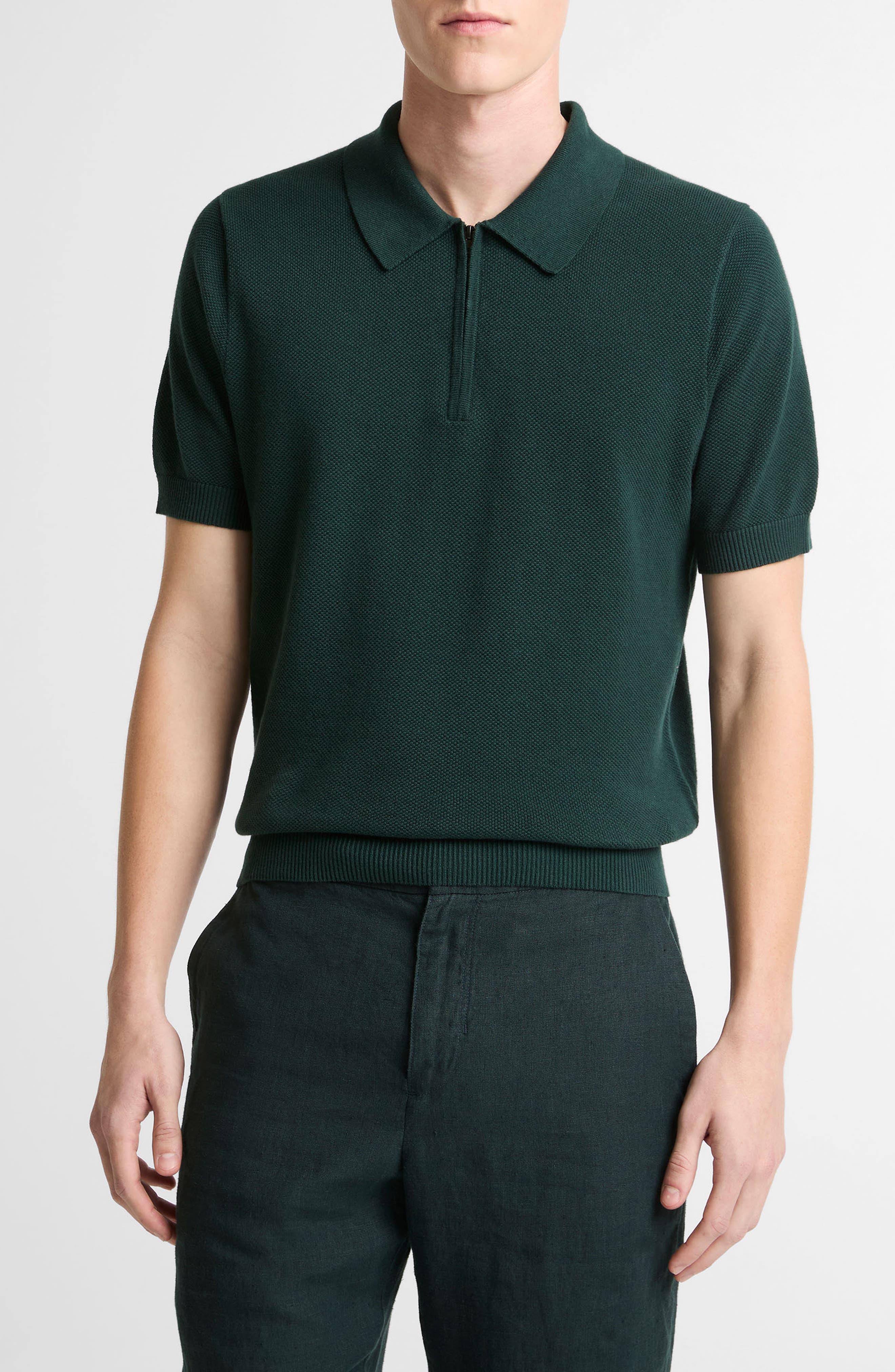 Pique Zip Polo