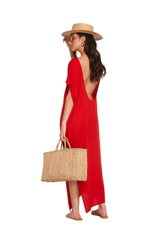 Gottex Beach Life Talya Open Back Swim Cover Up Kaftan In Multi/red