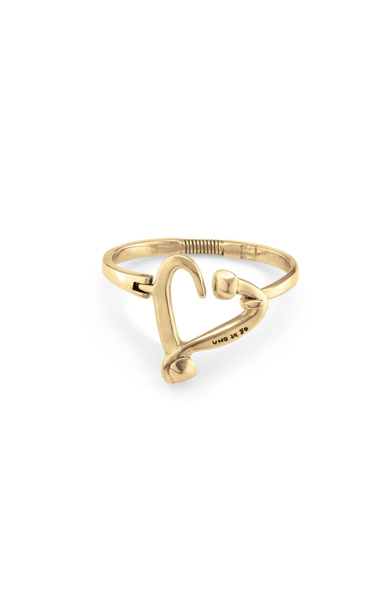 UNODE50 Nailed Heart Spring Bracelet, Main, color, Gold