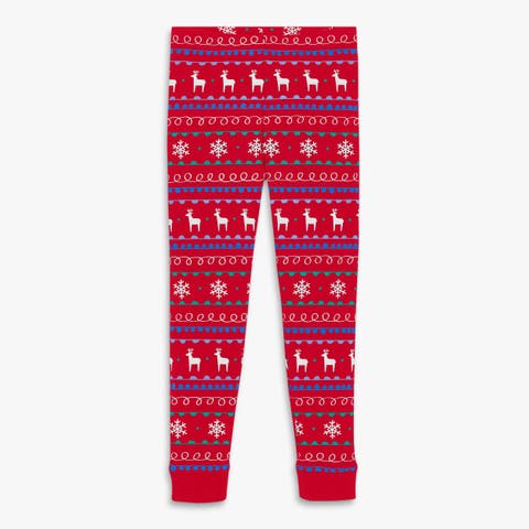 Kids Organic Long Sleeve Pj Pant In Holiday Animal Friends (Toddler, Little Kid, Big Kid)