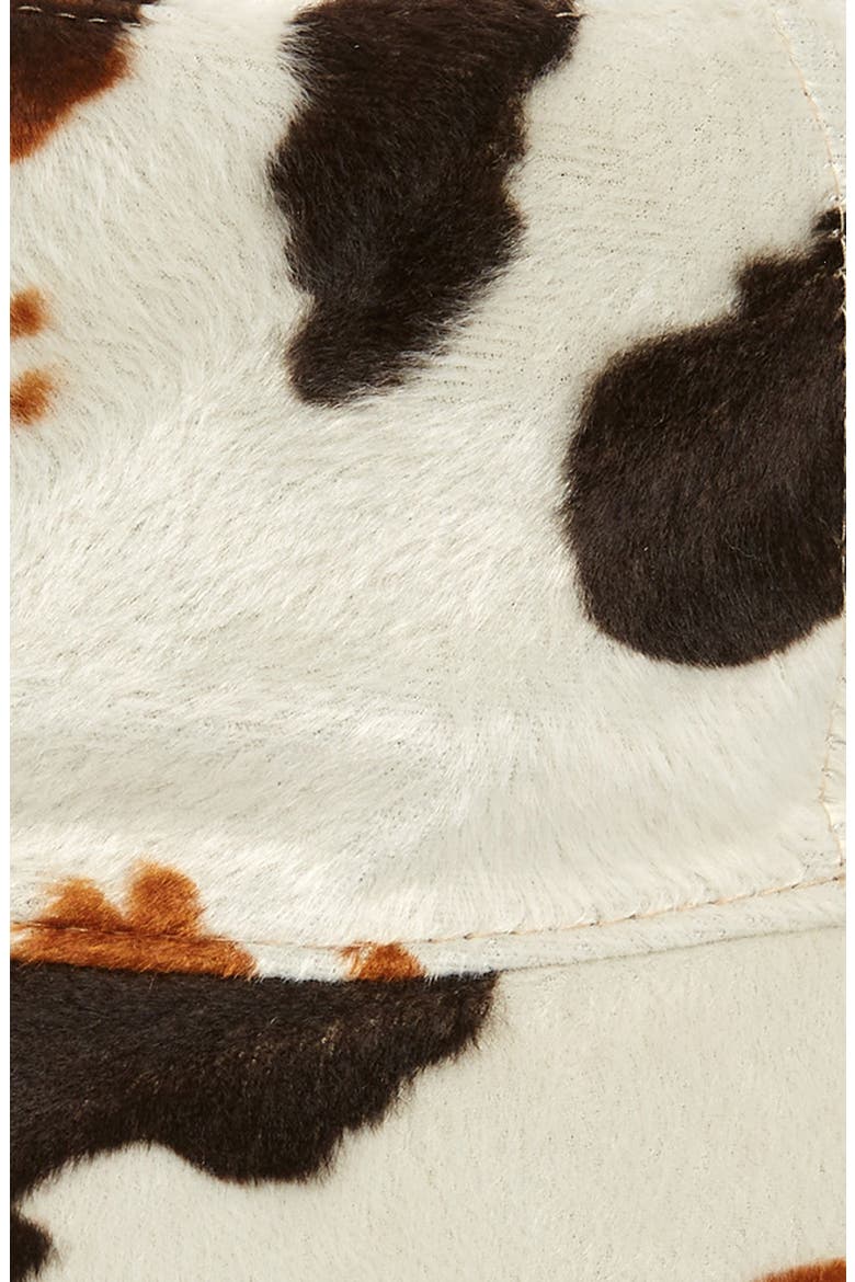 Faux Cowhide Bucket Hat, Alternate, color, NATURAL