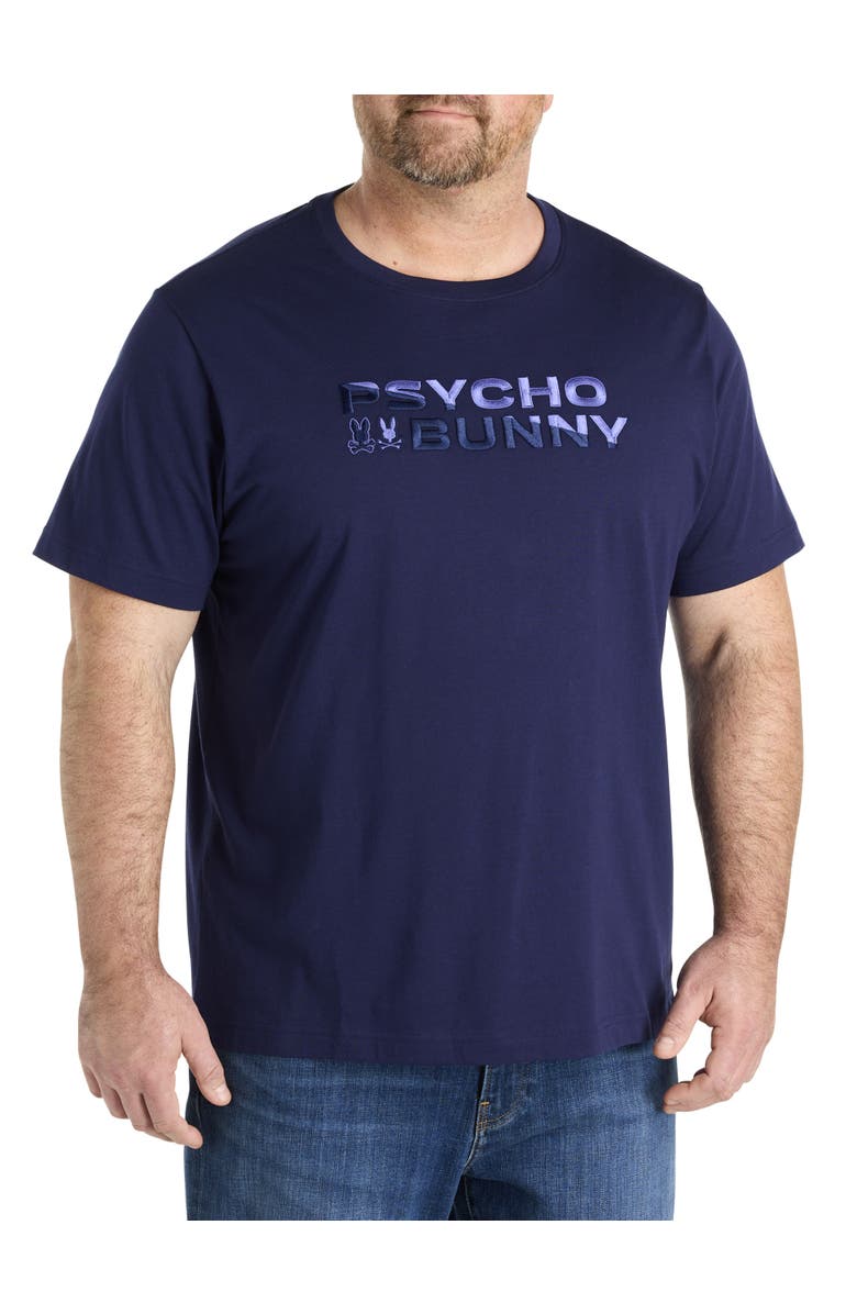 Psycho Bunny Big & Tall Berni Wordmark Graphic Tee, Main, color, Evening Blue