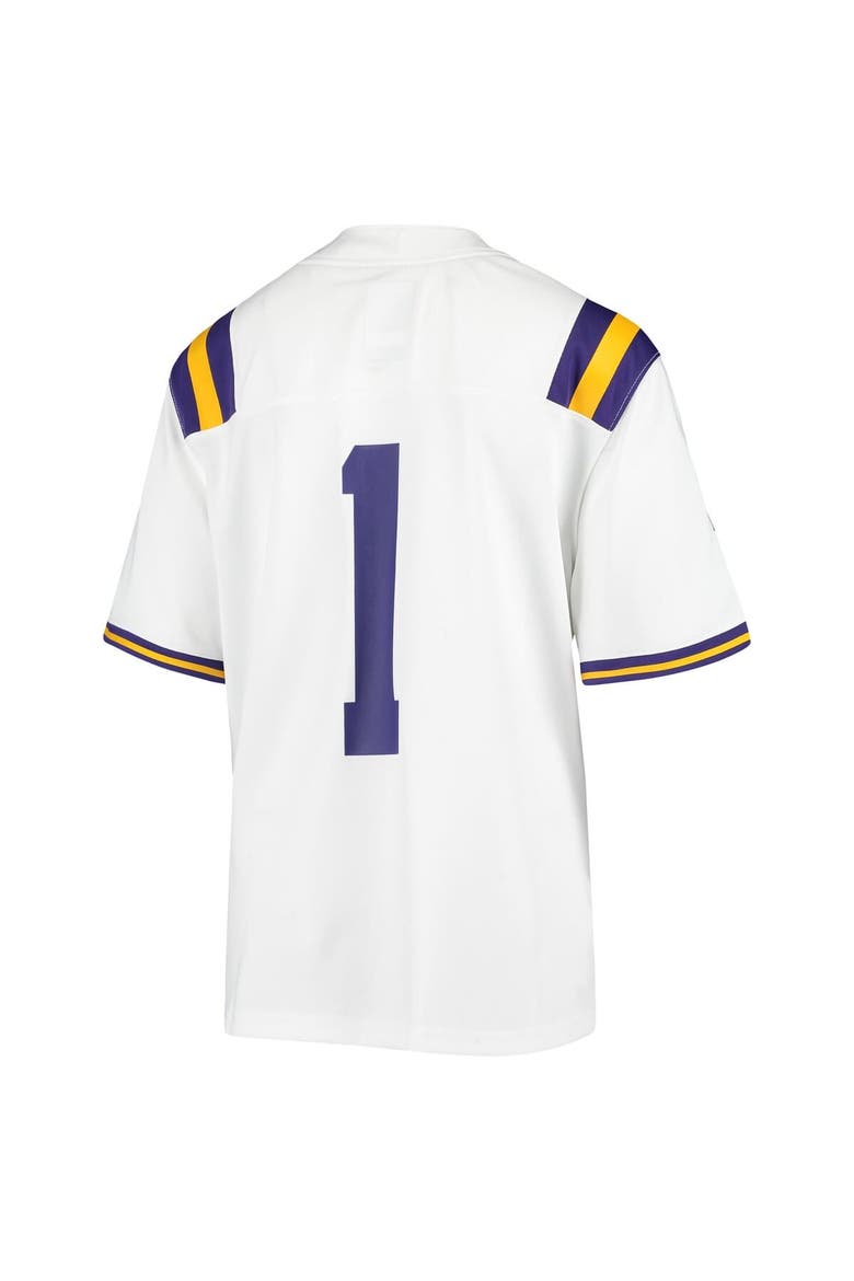 Youth Nike #1 White LSU Tigers Untouchable Football Jersey, Alternate, color, White