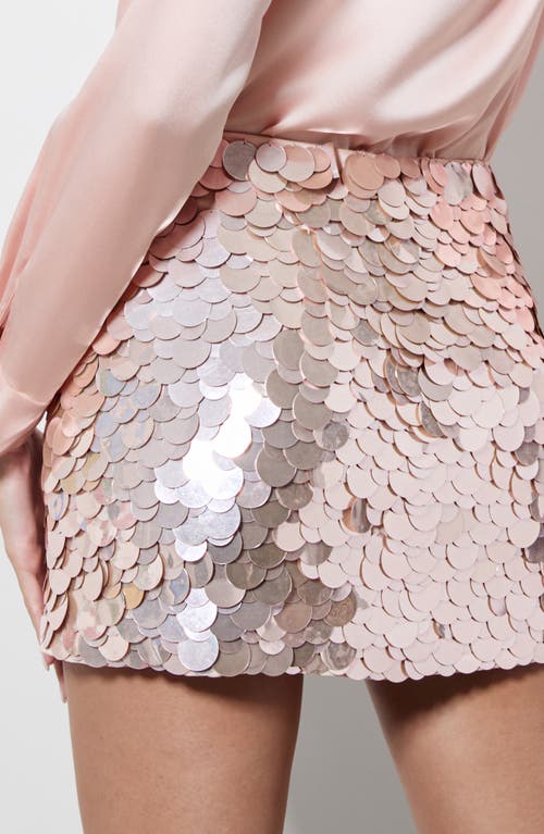Alice And Olivia Womens Embellished Polyester Mini Skirt In Pearl Blush
