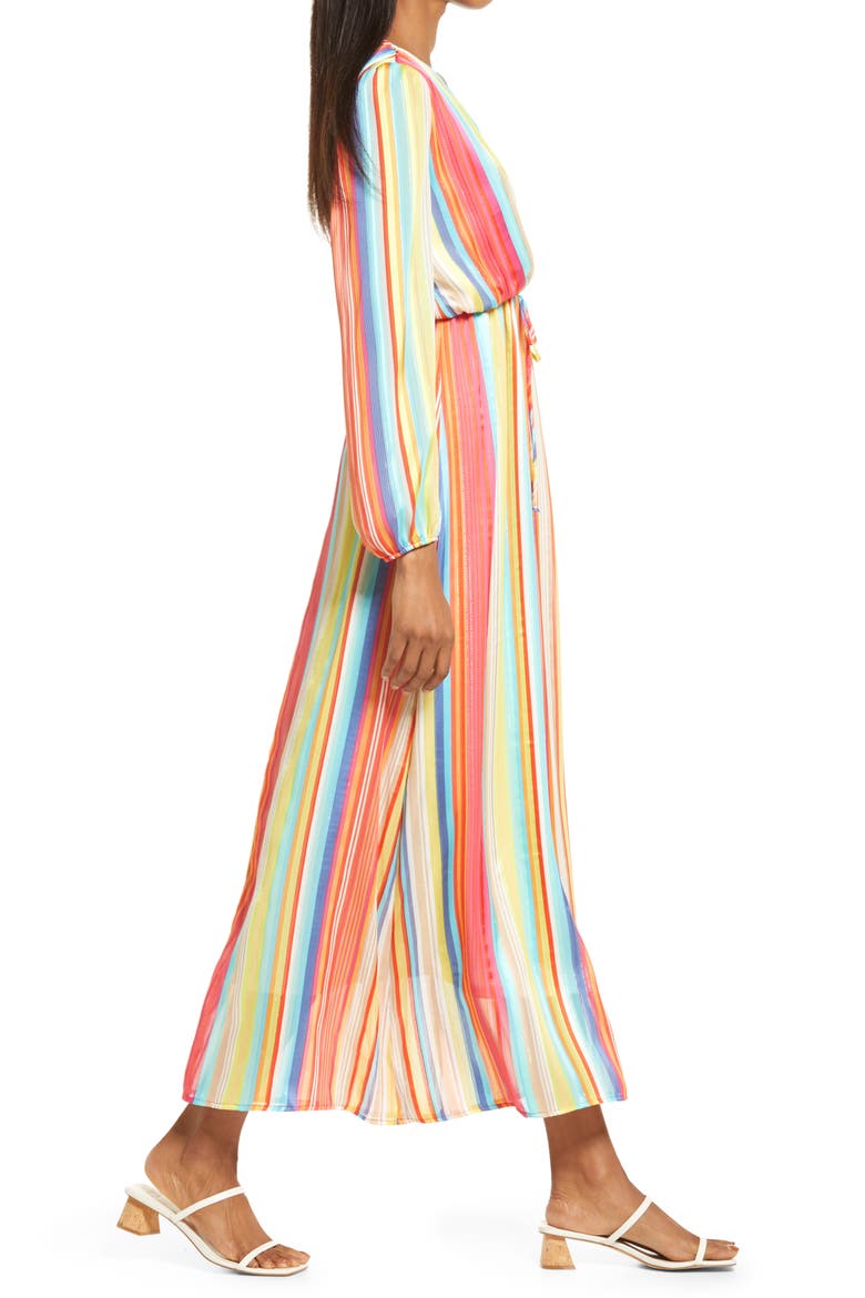 Rainbow Long Sleeve Maxi Dress, Alternate, color, RAINBOW