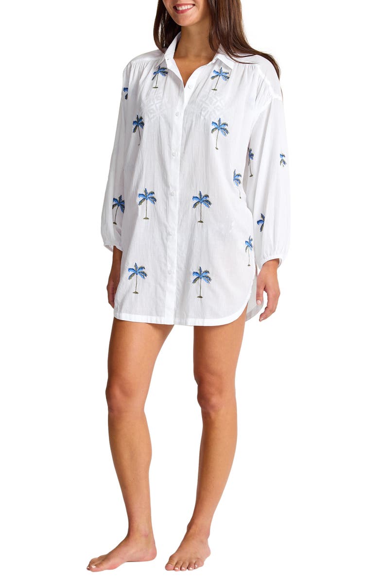 Tommy Bahama Catalina Coast Palm Cover-Up Shirt, Alternate, color, 