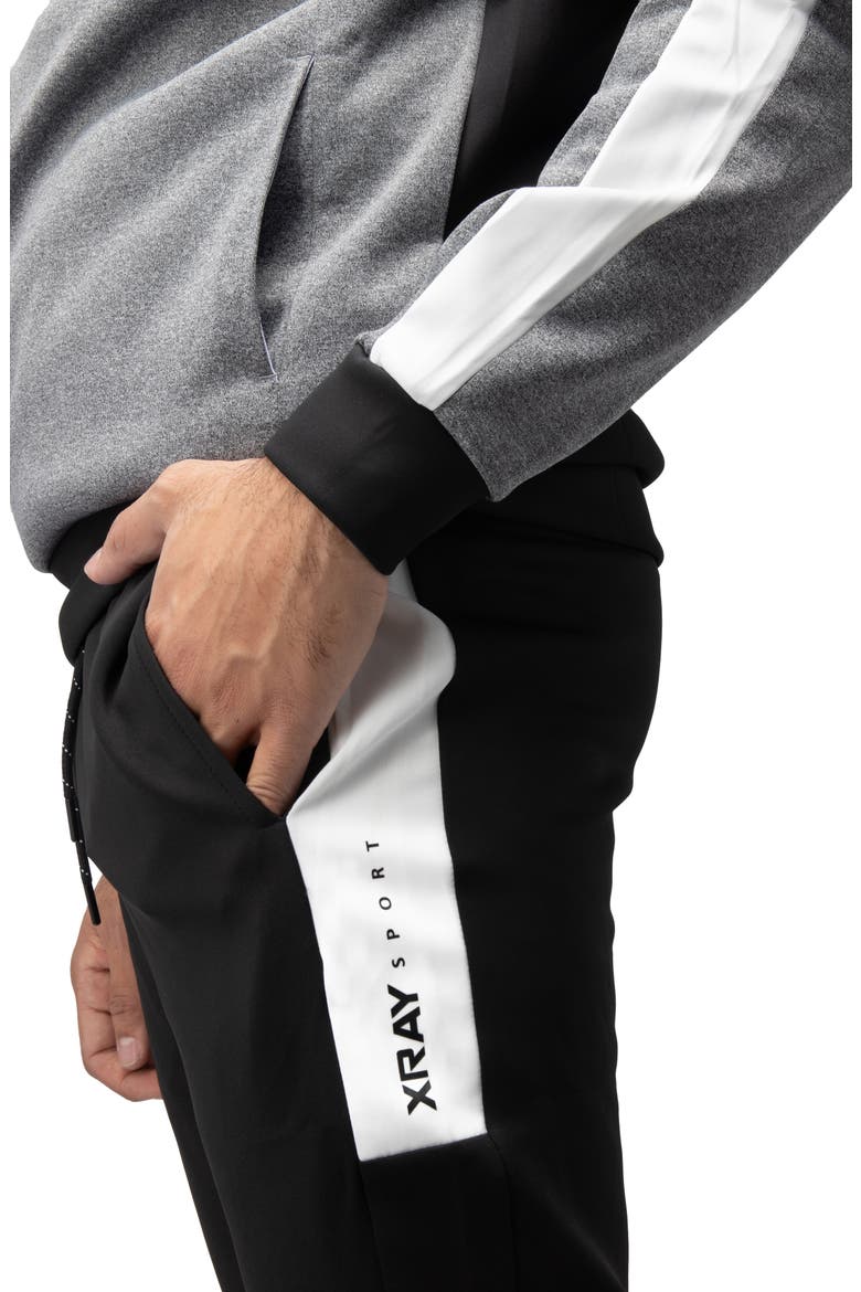 Colorblock Pullover Hoodie & Joggers, Alternate, color, BLACK/ WHITE