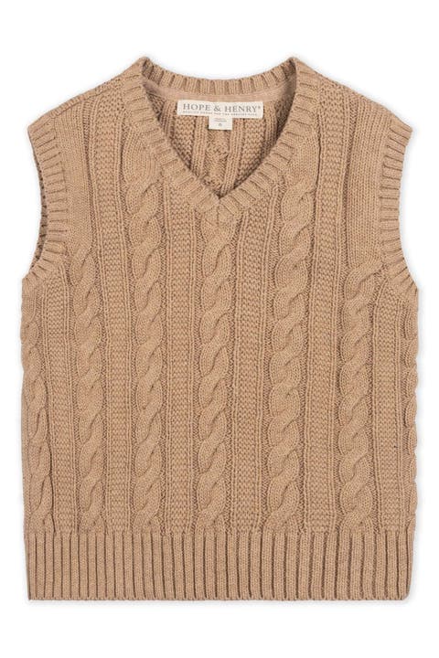 Kids' Organic Cotton Cable Sweater Vest