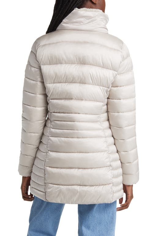 Save The Duck Caroline Water Repellent Satin Puffer Jacket In White