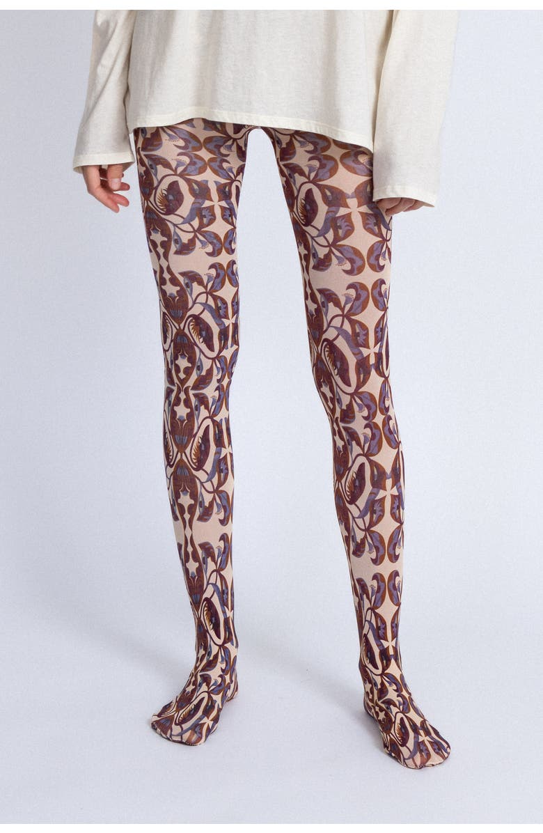 Alas Printed Tights, Main, color, Cream
