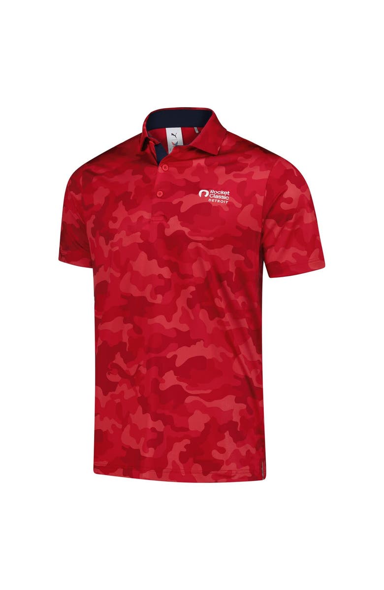 PUMA Men's Puma  Red Rocket Classic Volition Camo MATTR Polo, Alternate, color, Red