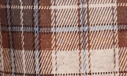 Lucky Brand Brushed Cotton Blend Knit Button-up Shirt In Brown Multi