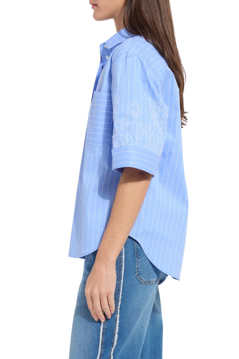 Hazel Embroidered Stripe Button-Up Shirt, Alternate, color, RE-FRESH STRIPE