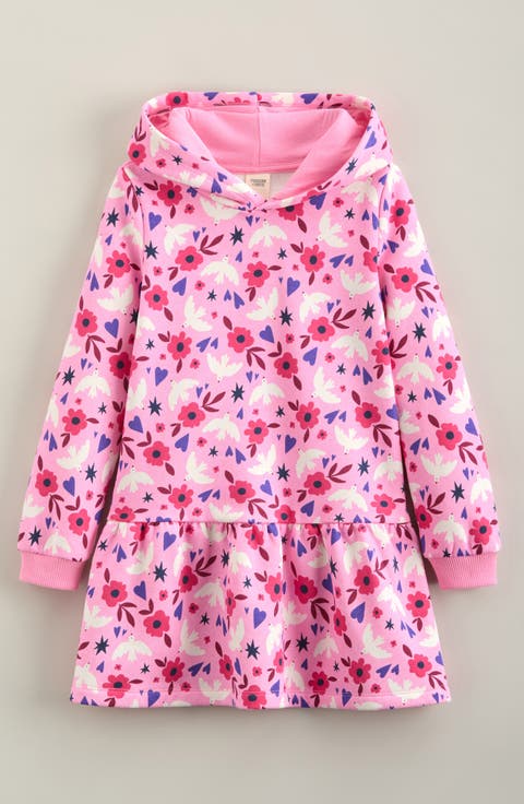 Kids' Long Sleeve Hooded Fleece Sweatshirt Dress