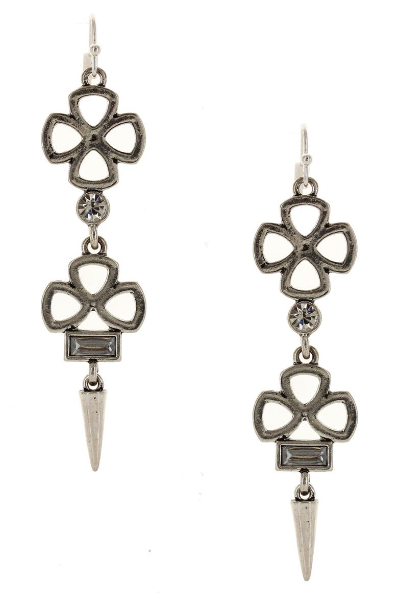 Kaia Cutout Drop Earrings, Main, color, SILVER