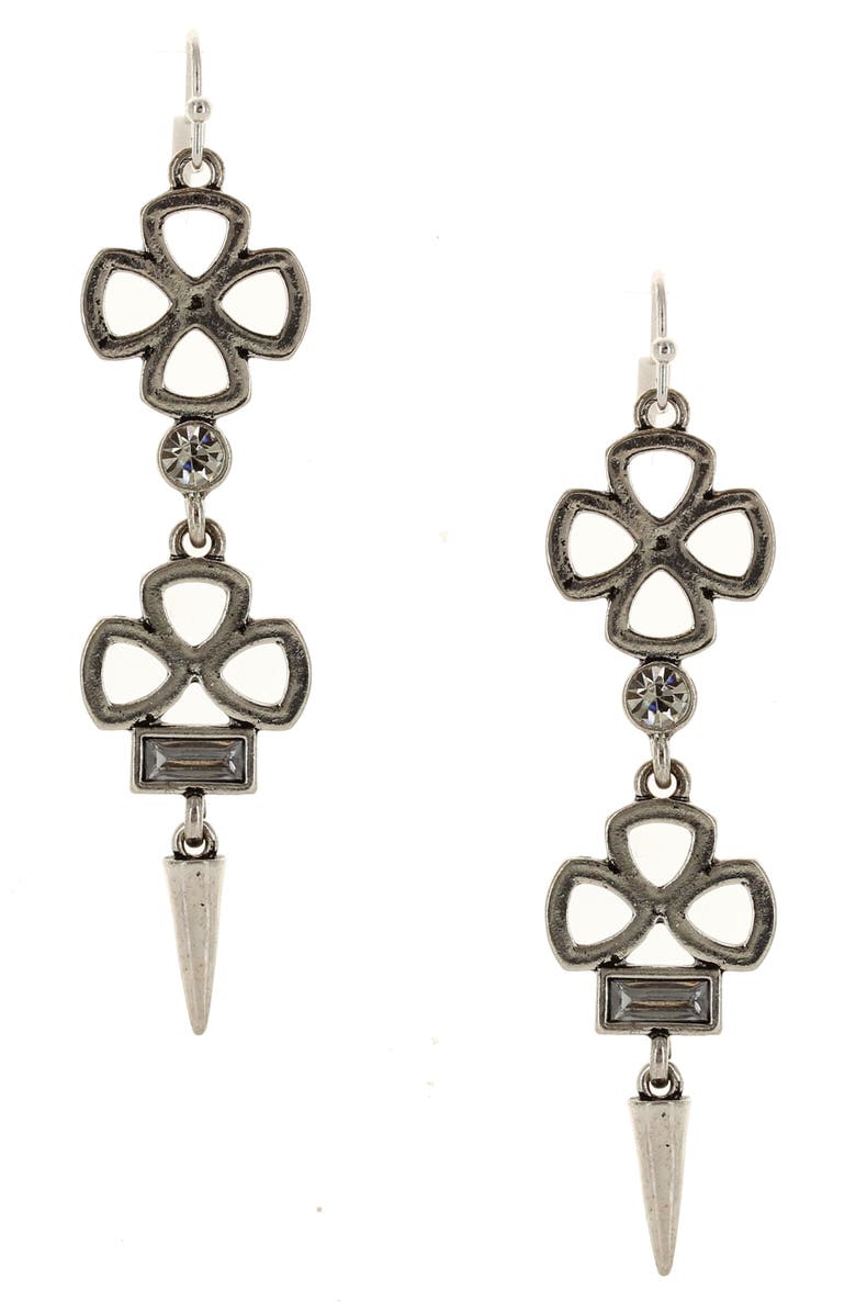 OLIVIA WELLES Kaia Cutout Drop Earrings, Main, color, Silver
