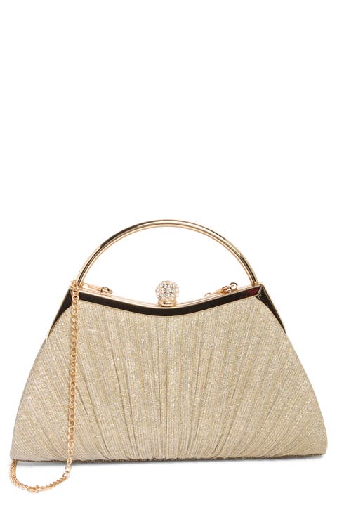 Glitter Curve Frame Clutch