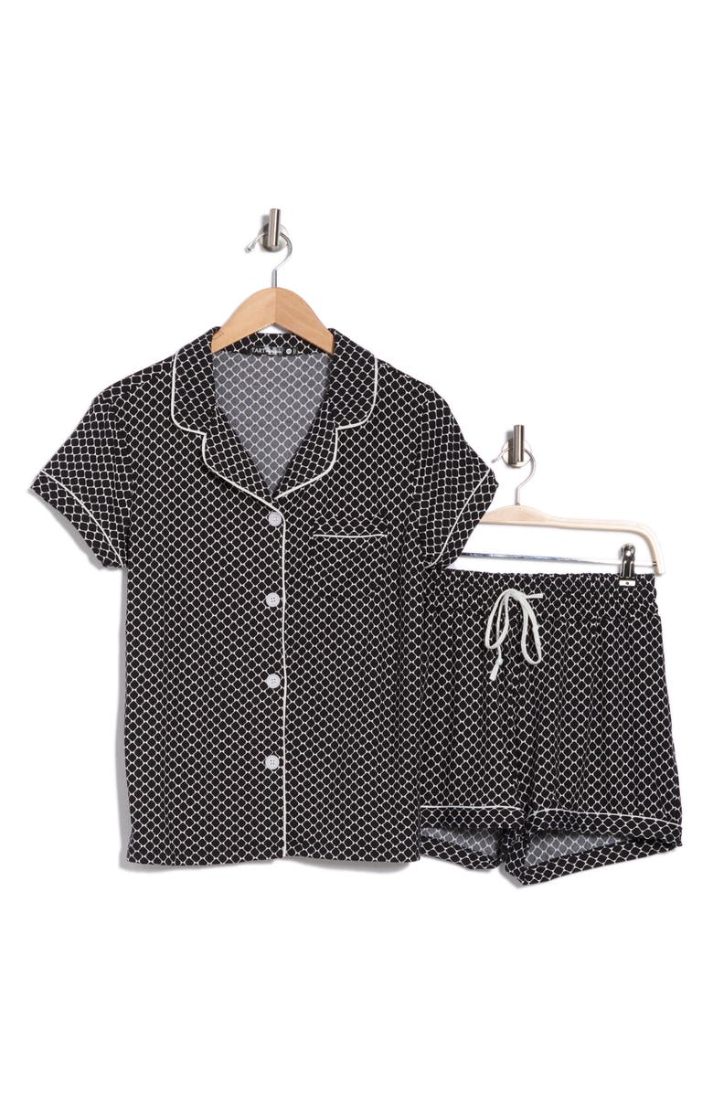 Tart Dixie Short Sleeve Button-Up Shirt & Shorts Pajamas, Alternate, color, Link Fence