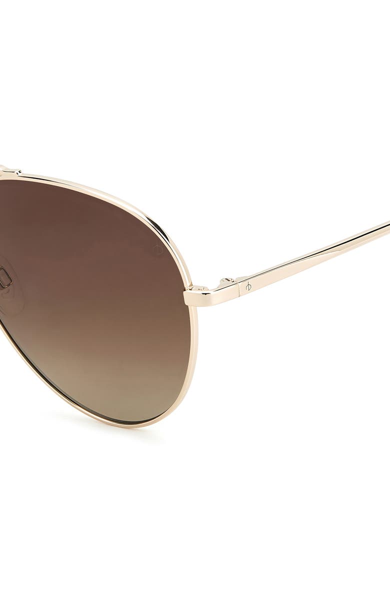 rag & bone 59mm Aviator Sunglasses, Alternate, color, Gold Havana/ Brown Gradient