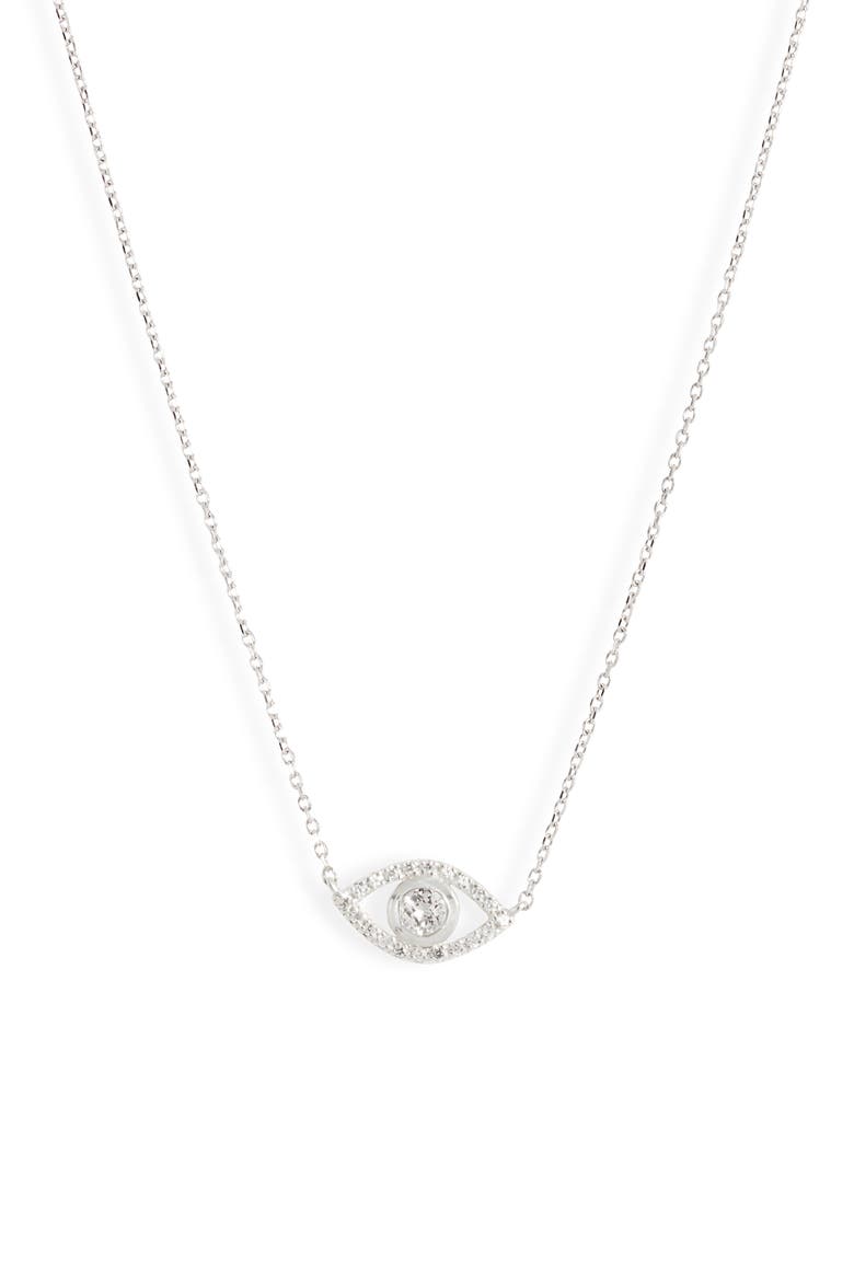 Evil Eye Pendant Necklace, Main, color, SILVER