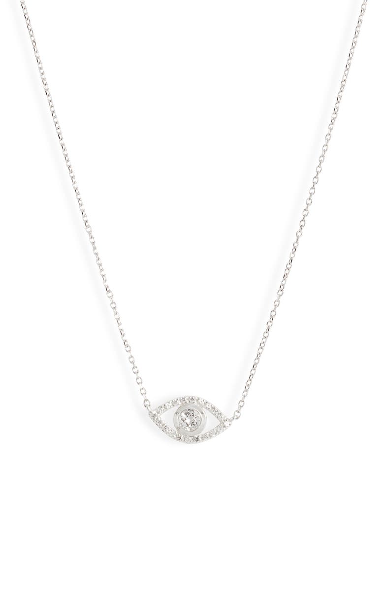 Anzie Evil Eye Pendant Necklace, Main, color, Silver