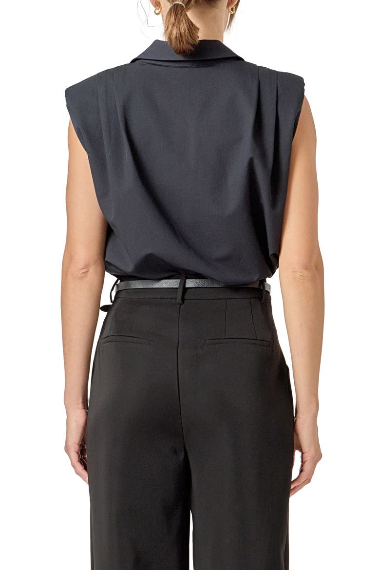 Pleated Sleeveless Shirt, Alternate, color, NAVY