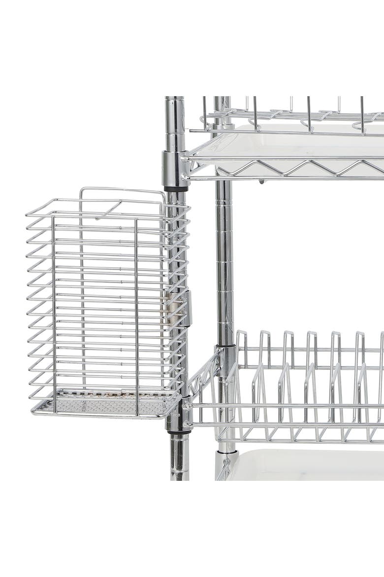 Brooklyn 24" Adjustable Dish Rack, Chrome, Alternate, color, Chrome