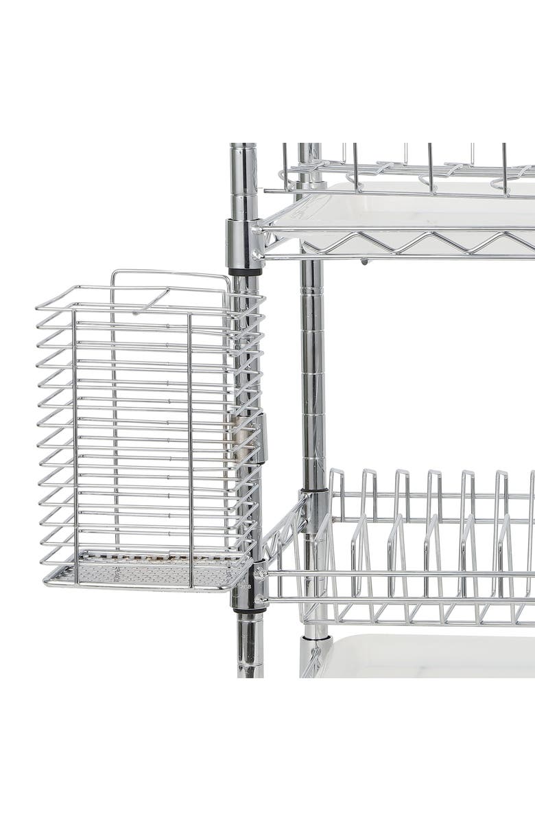 JONATHAN Y Brooklyn 24" Adjustable Dish Rack, Chrome, Alternate, color, Chrome