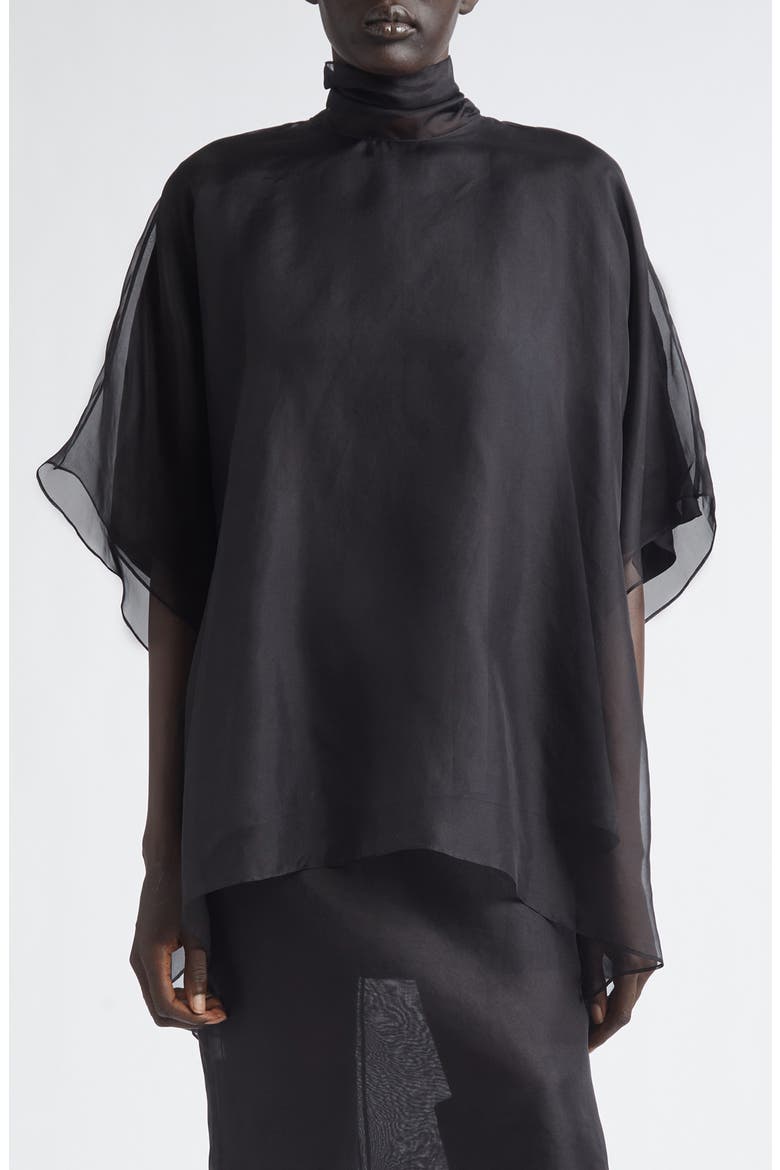 Cali Silk Organza Top, Main, color, BLACK