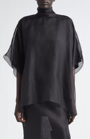Brandon Maxwell Cali Silk Organza Top