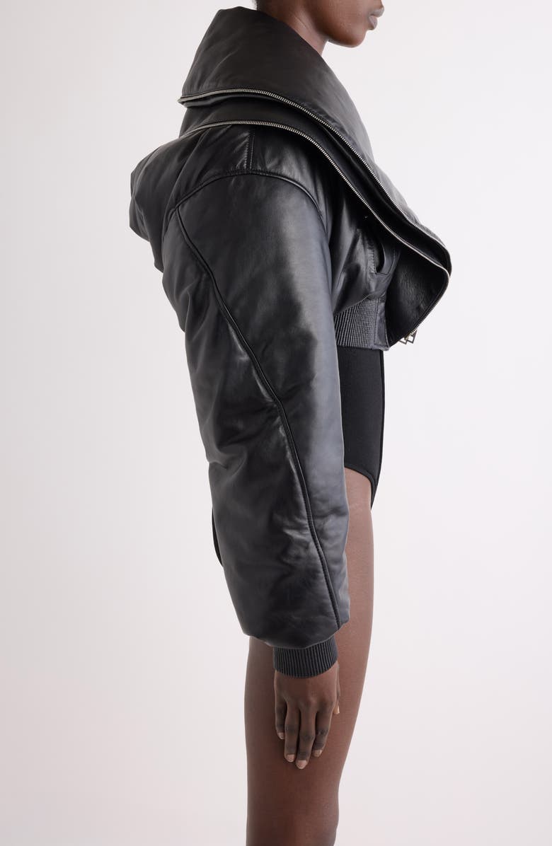 Givenchy Crop Double Zip Collar Bomber Jacket, Alternate, color, Black