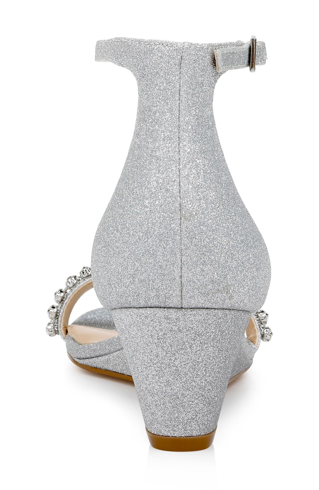 Jewel Badgley Mischka Lora Wedge Sandal, Alternate, color, Silver Glitter