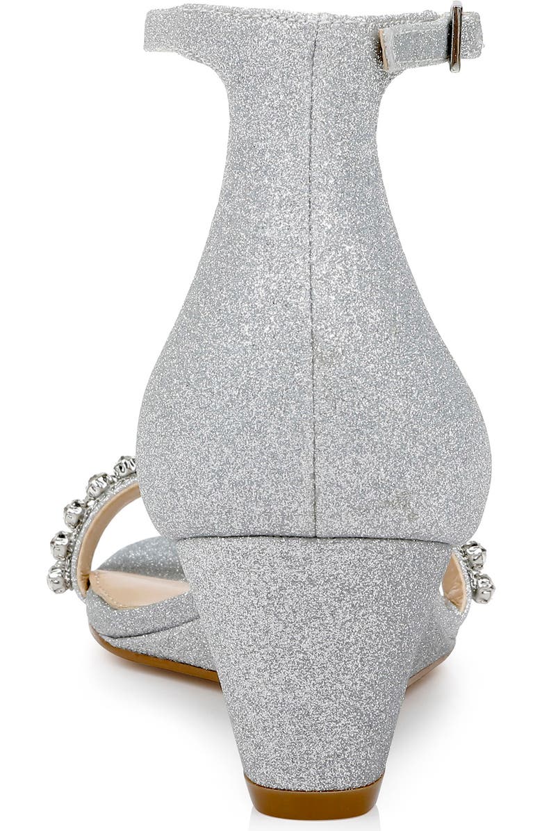 Jewel Badgley Mischka Lora Wedge Sandal, Alternate, color, Silver Glitter