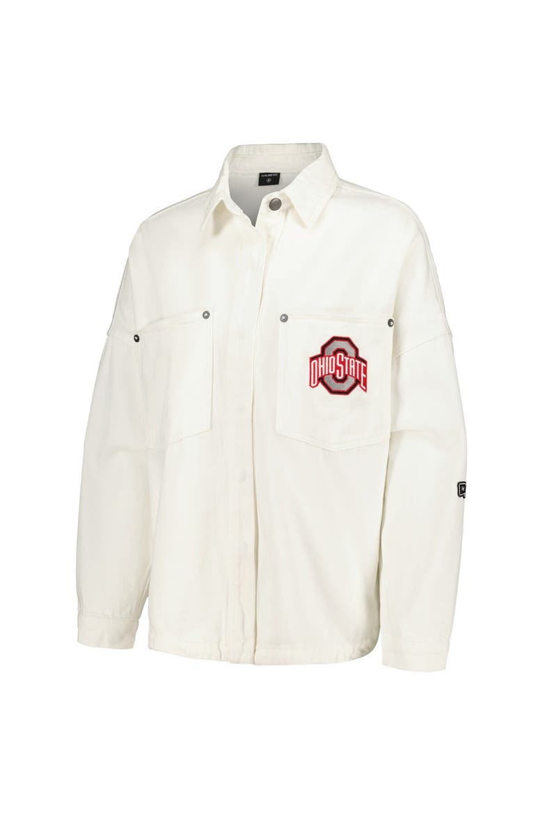 Women's Hype and Vice White Ohio State Buckeyes Multi-Hit Hometown Full-Snap Jacket, Alternate, color, White