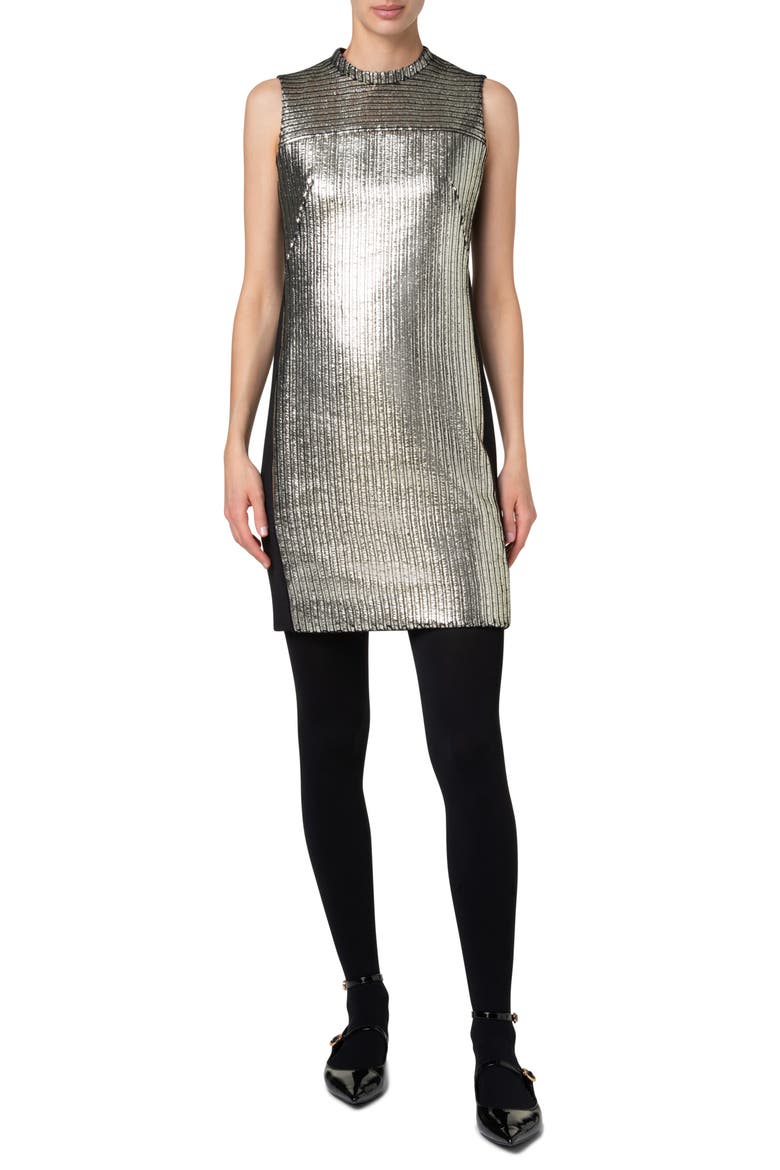Metallic Laminated Corduroy Dress, Main, color, GOLD-BLACK
