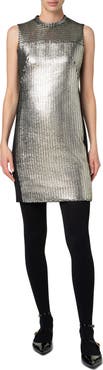Akris punto Metallic Laminated Corduroy Dress