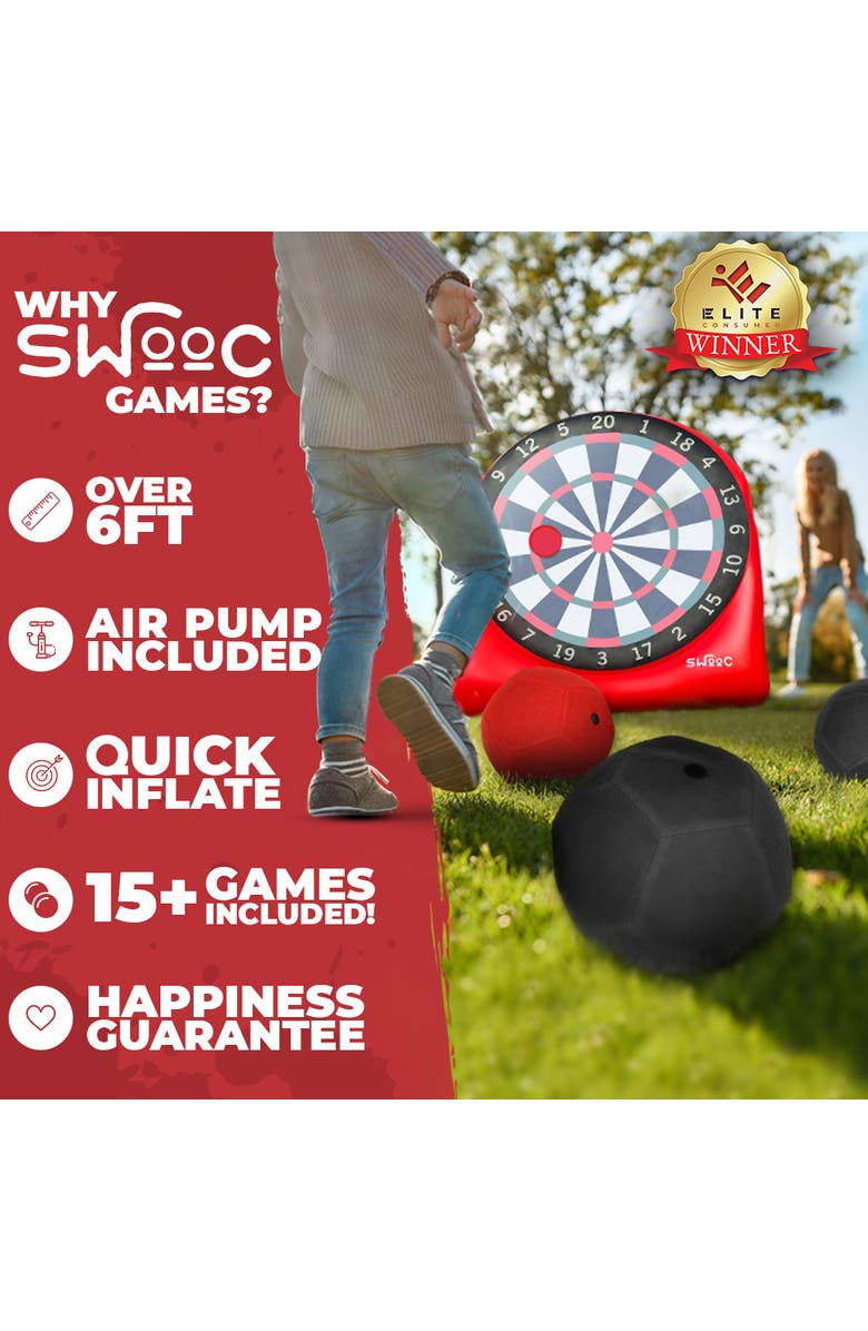 Swooc Games Giant Kick Darts Game, Alternate, color, Red