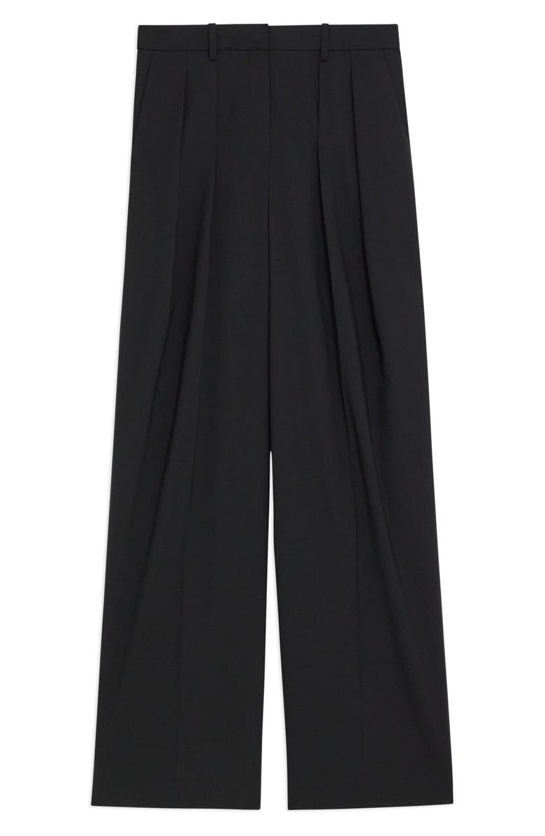 Theory New T Double Pleated Stretch Wool Pants, Alternate, color, 
