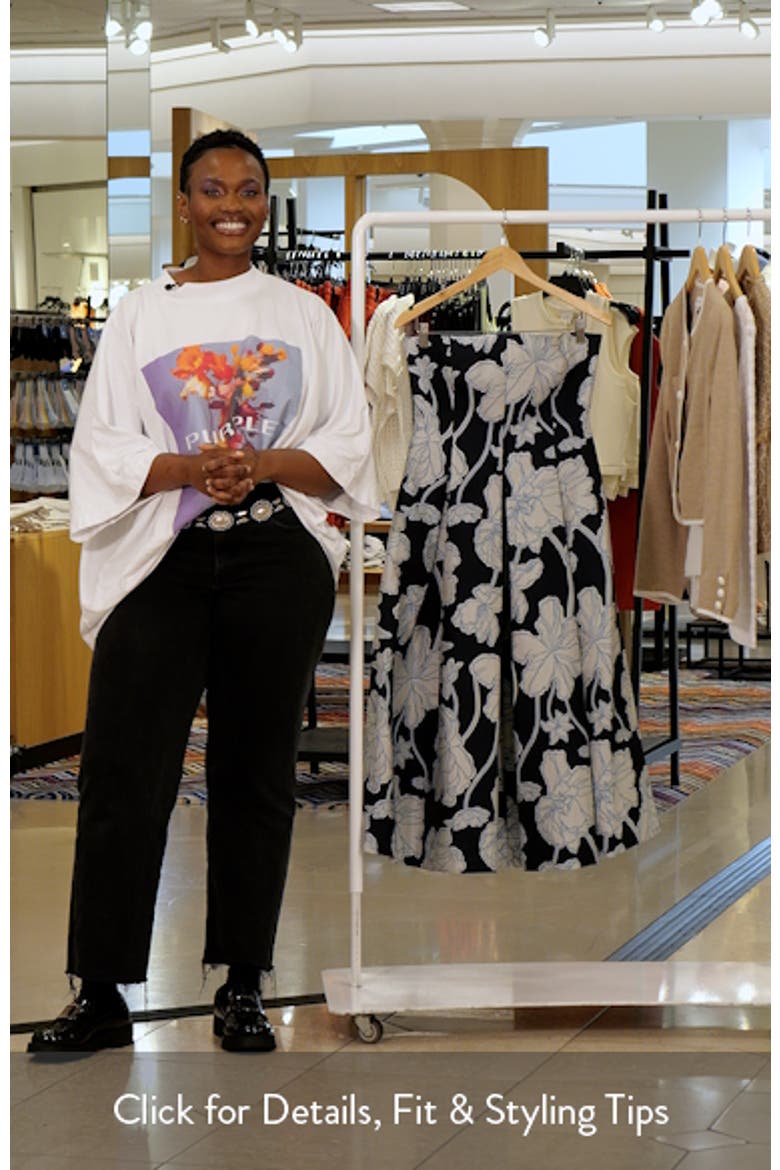 Floral Jacquard Strapless Dress video
