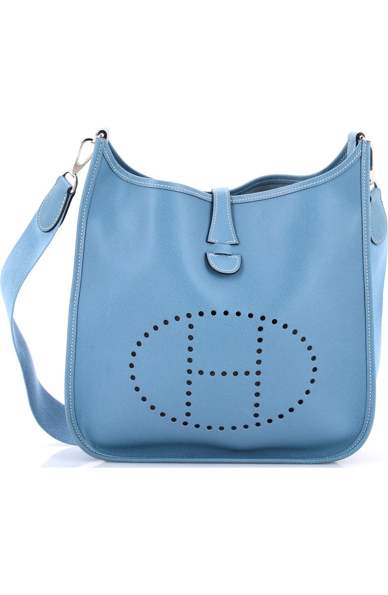 Pre-Owned Hermes Evelyne Bag Gen II Epsom PM, Main, color, Bleu Jean